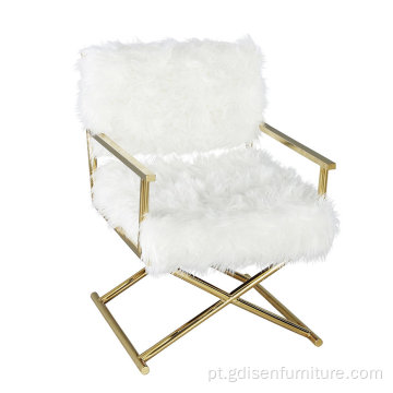 Cadeira moderna da sala de estar de luxo feita de cabelo de coppermongol